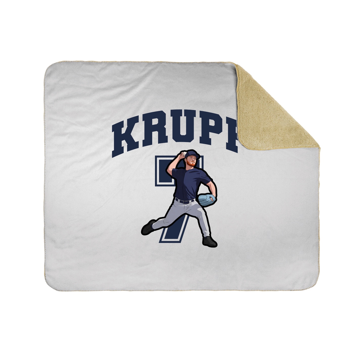 Throw Blanket — Number in White