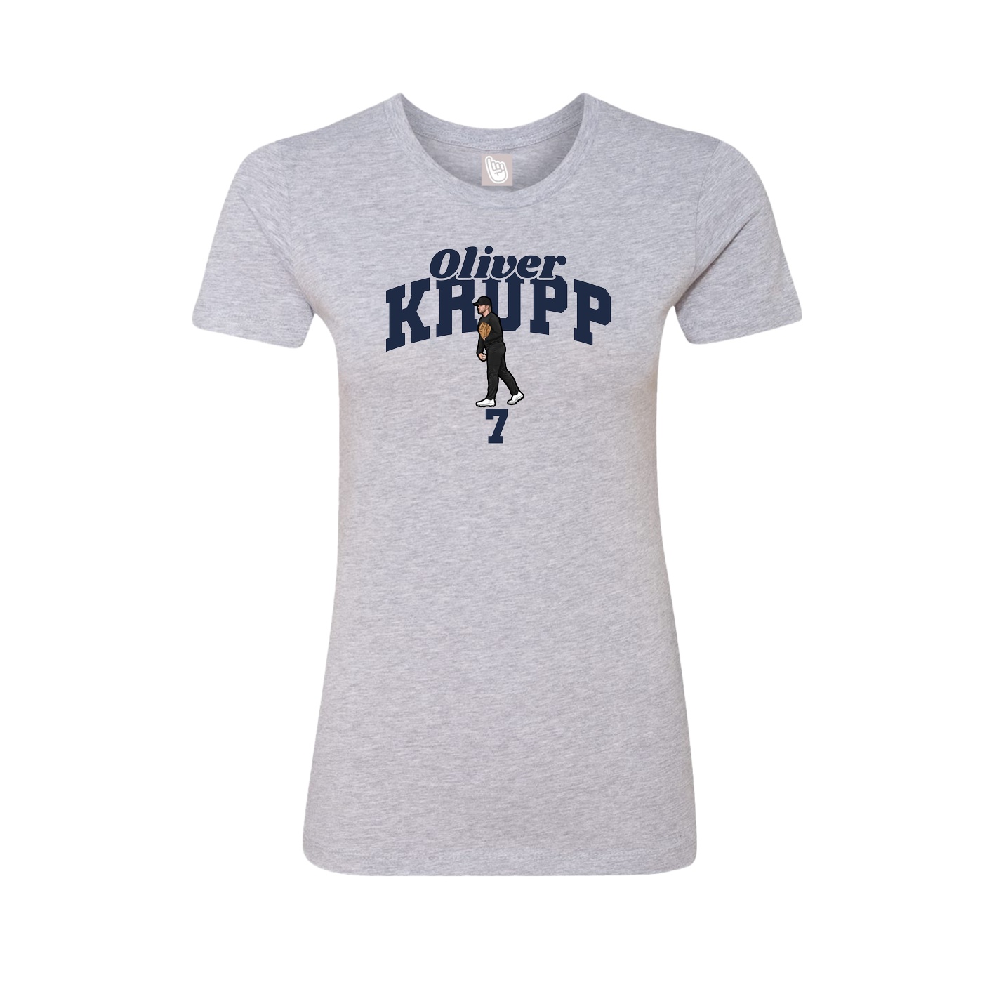 Fitted Women's Tee — Signature Arch in Grey