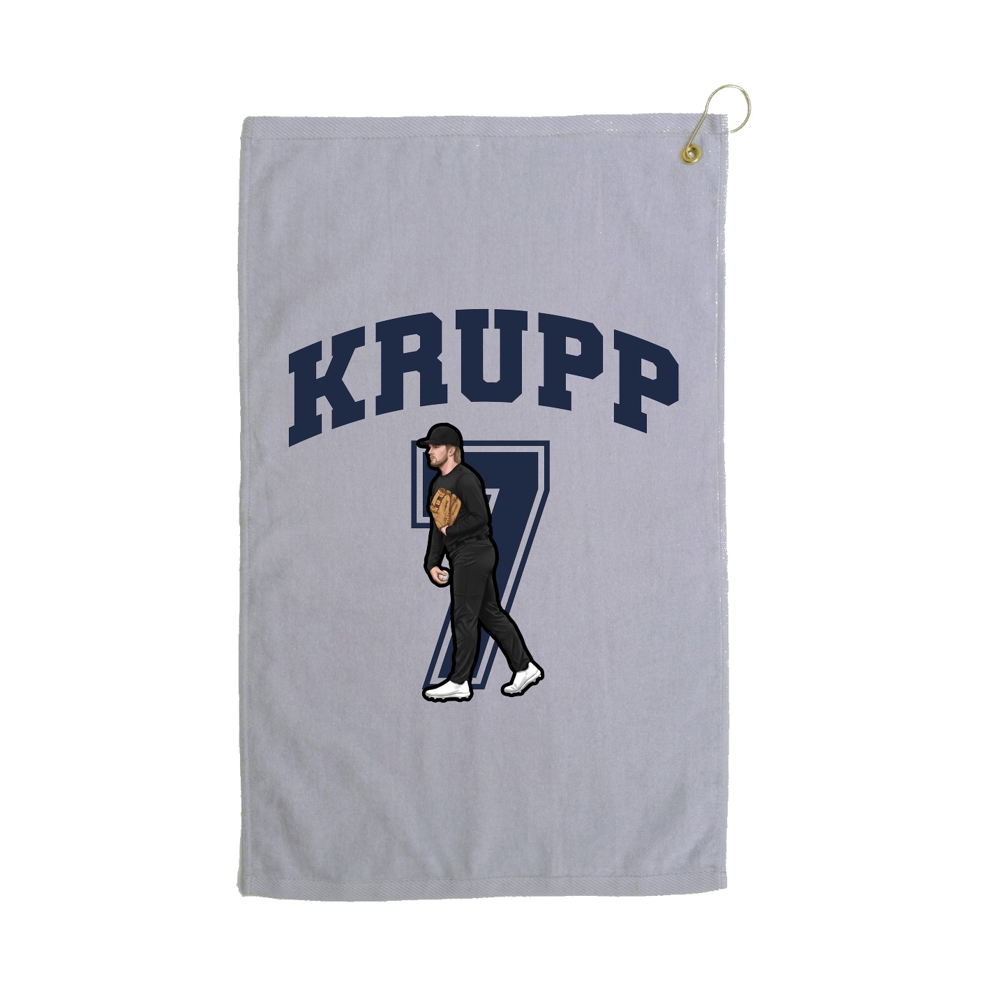 Golf Towel — Number in Grey