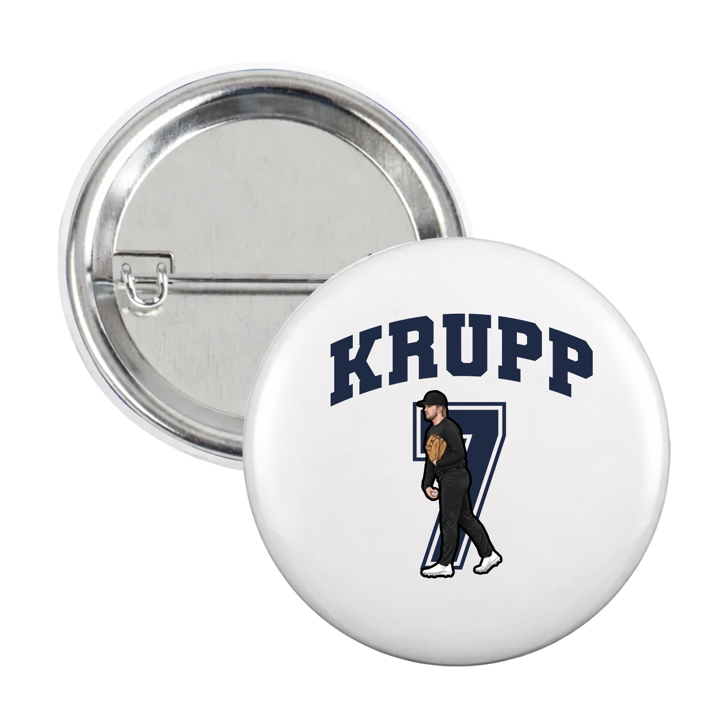 Game Day Button — Number in White