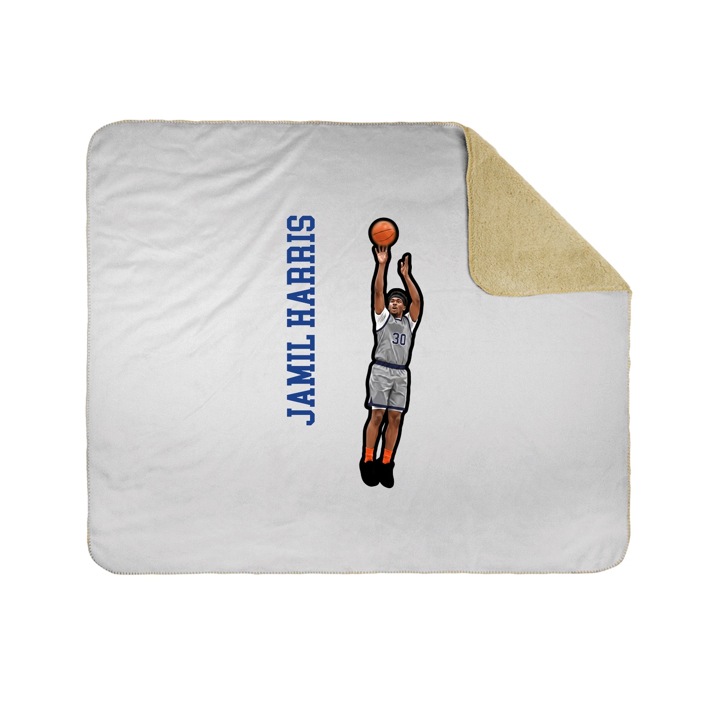 Throw Blanket — Name Vertical in White