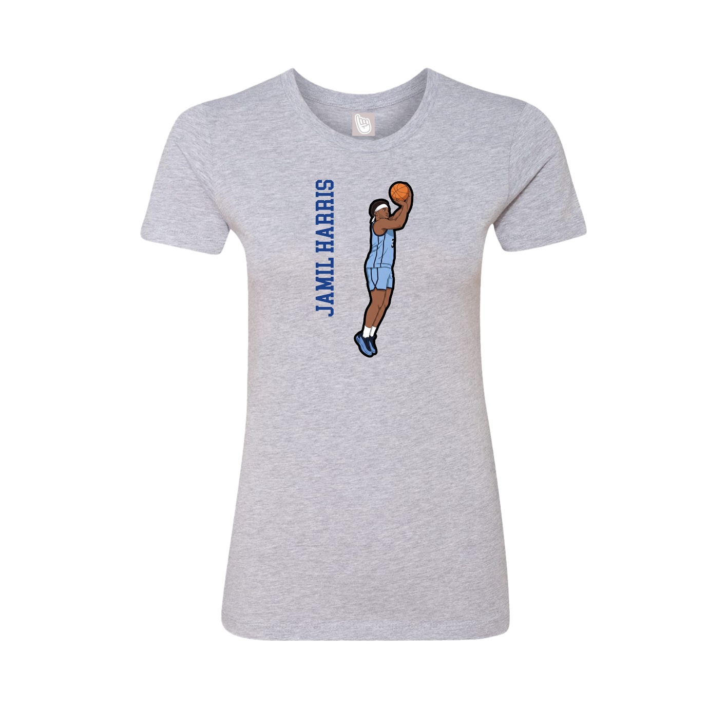 Womens Tee — Name Vertical in Grey