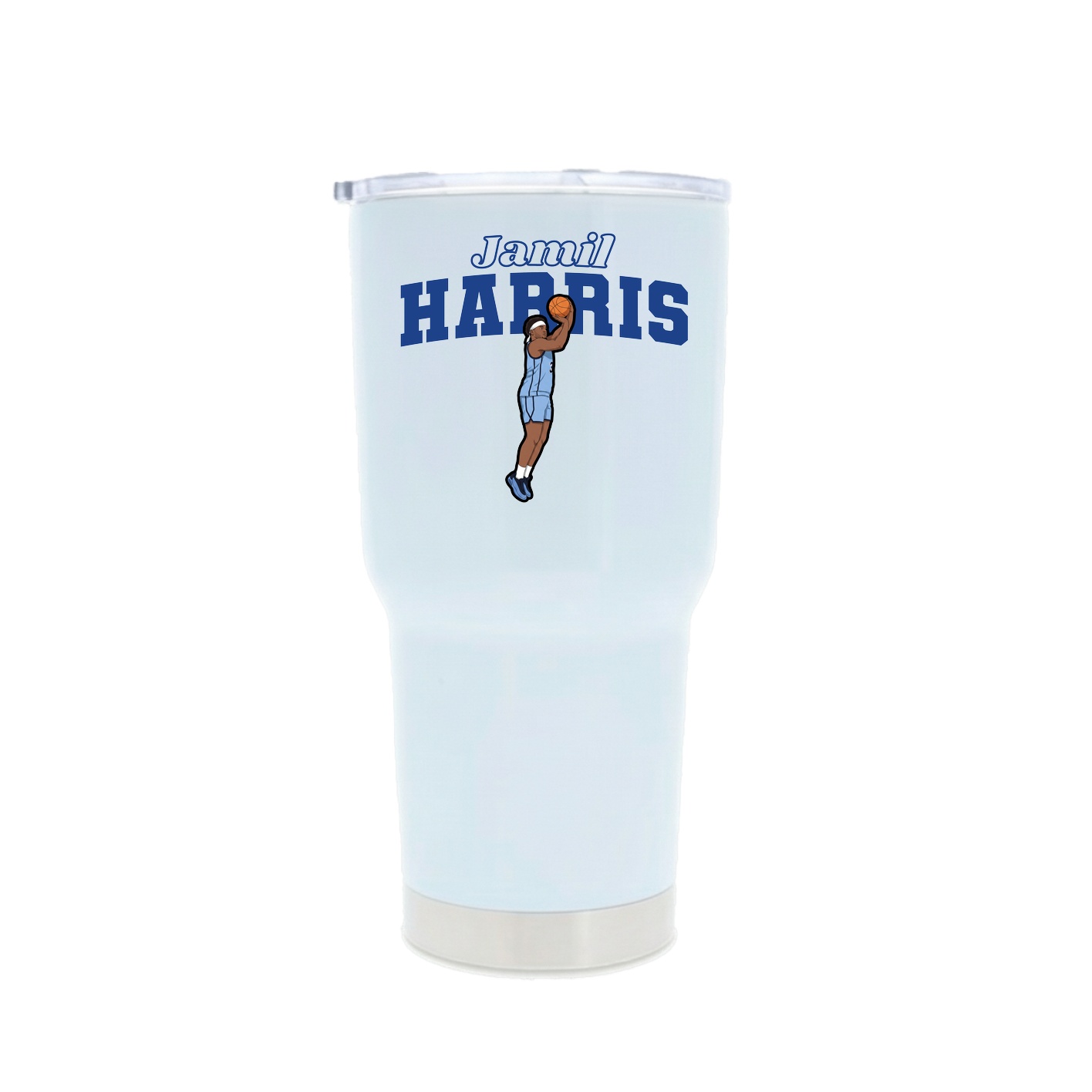 30oz Stainless Steel Tumbler — Name Arch in White
