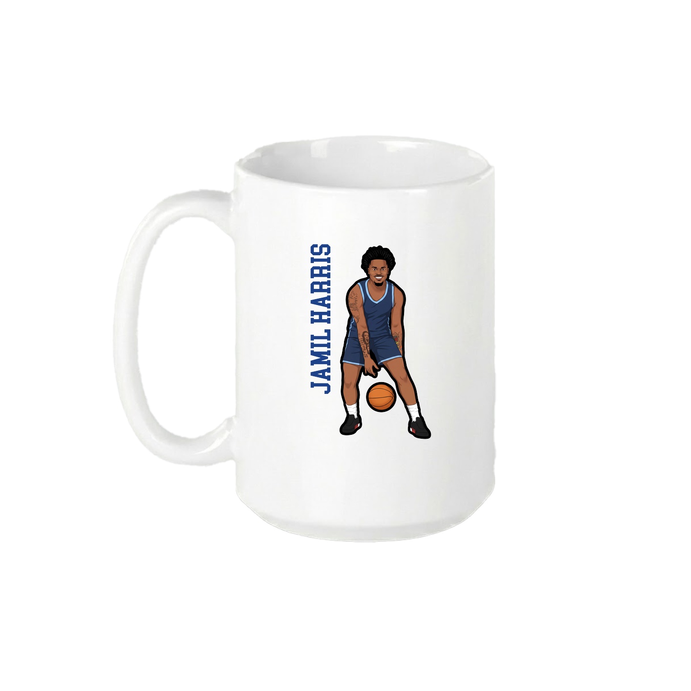 15oz Coffee Mug — Name Vertical in White