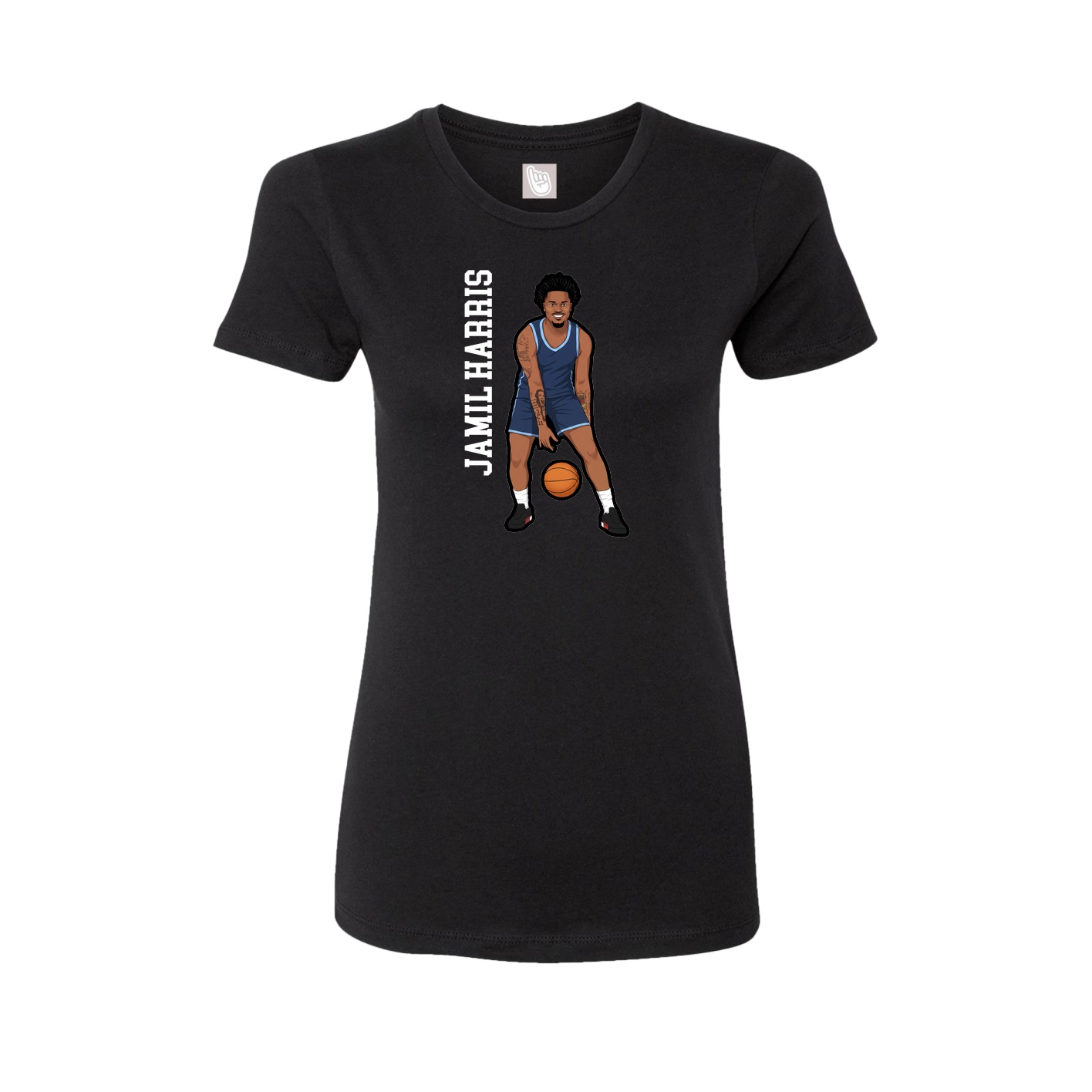 Womens Tee — Name Vertical in Black