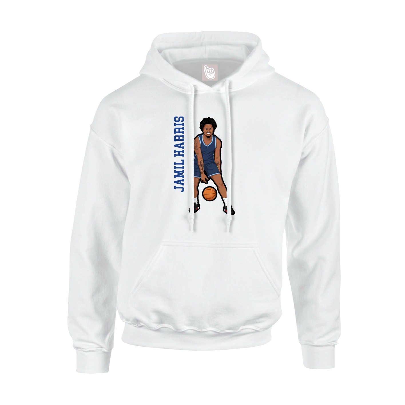 Youth Hoodie — Name Vertical in White