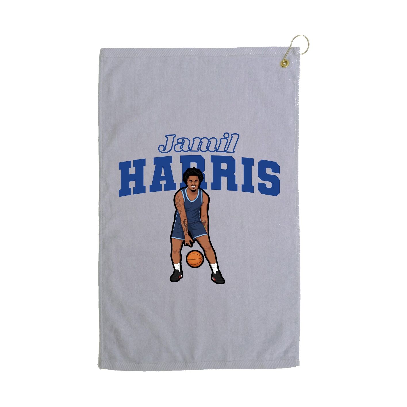 Golf Towel — Name Arch in Grey