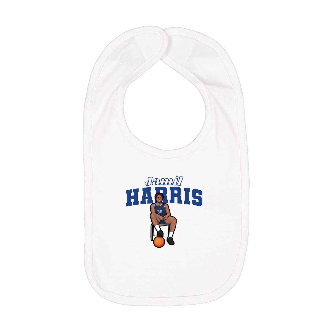 Infant Bib — Name Arch in White