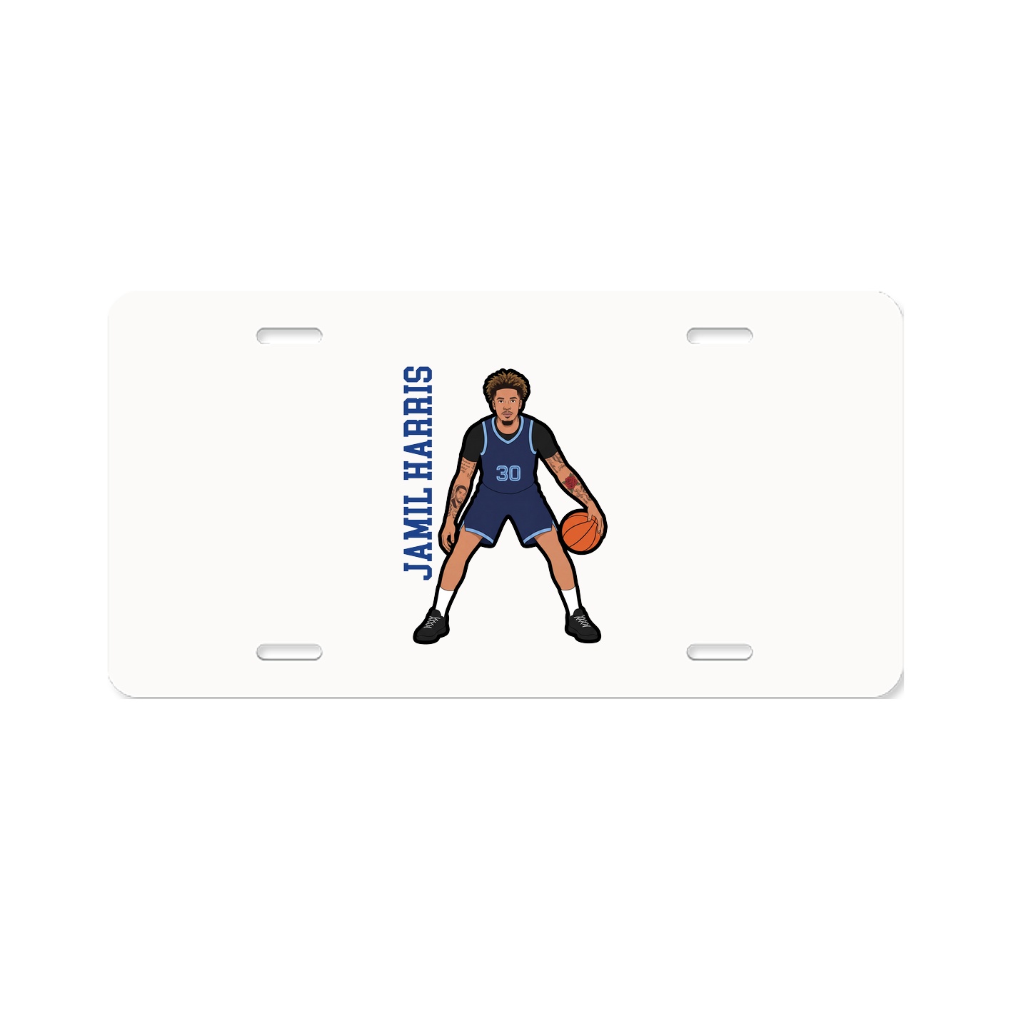 License Plate — Name Vertical in Classic