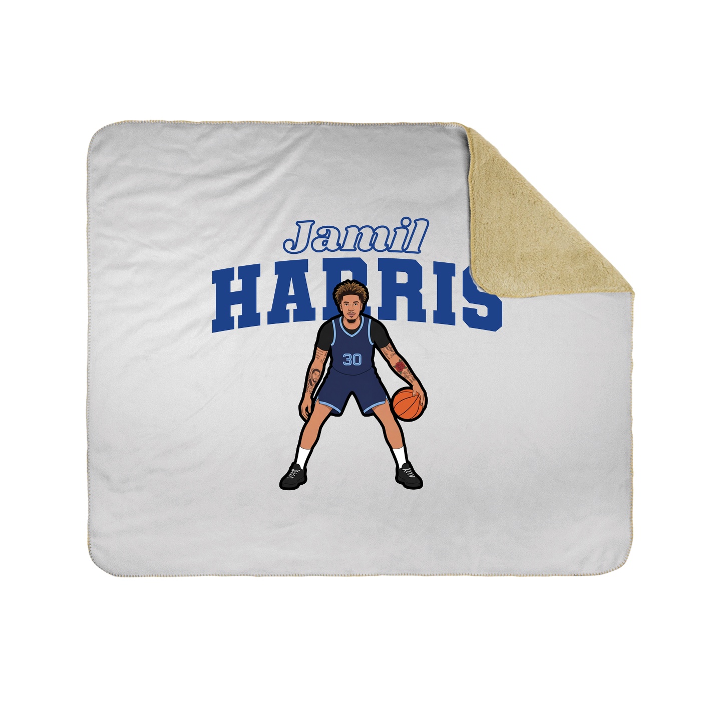 Throw Blanket — Name Arch in White