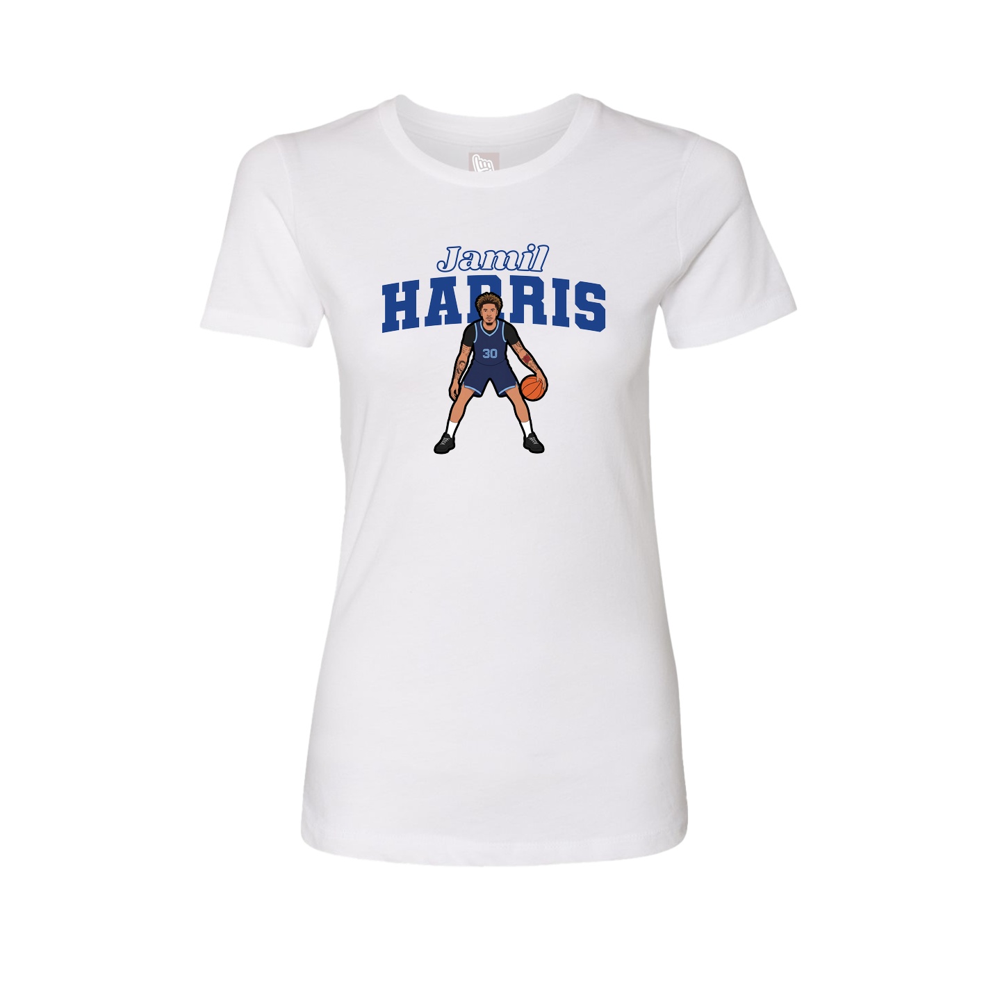 Womens Tee — Name Arch in White