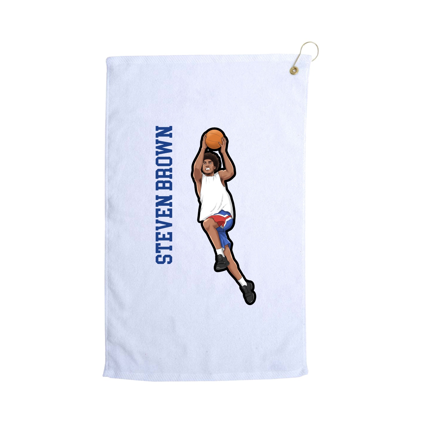 Golf Towel — Name Vertical in White