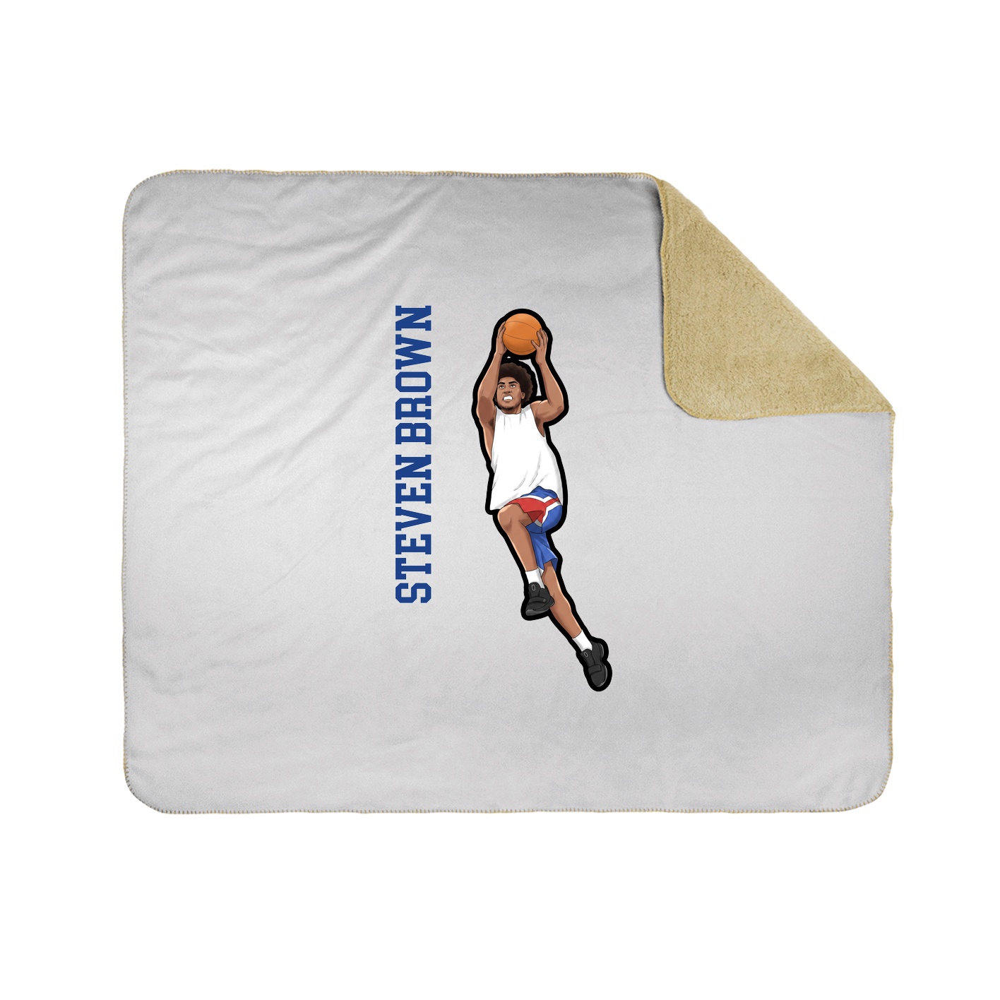 Throw Blanket — Name Vertical in White