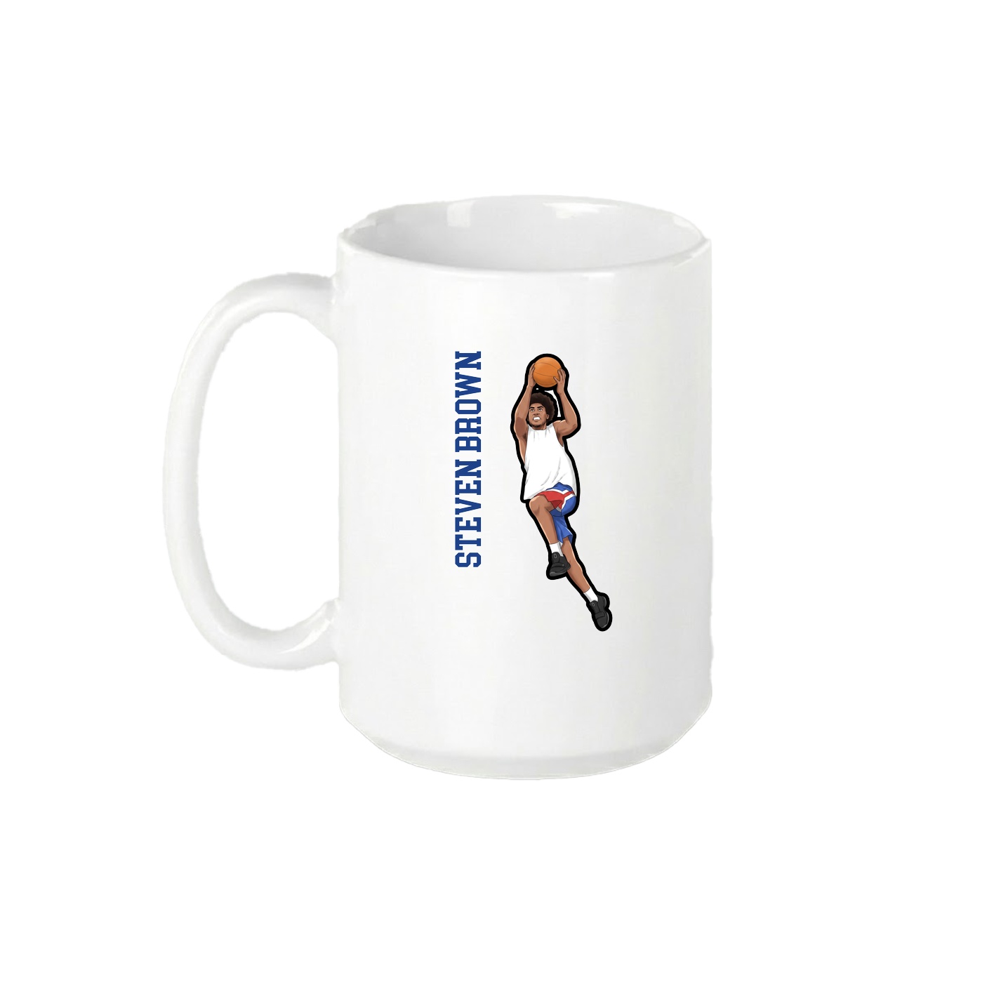 15oz Coffee Mug — Name Vertical in White