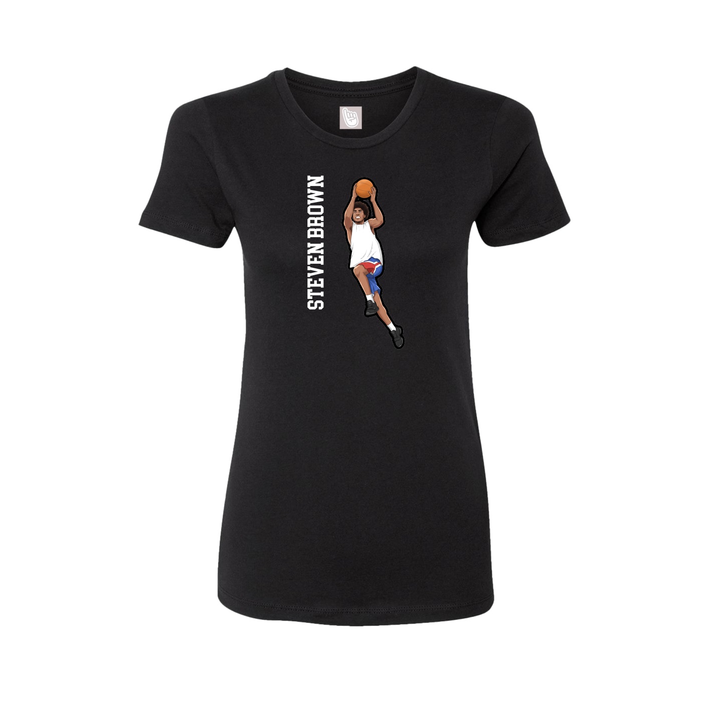 Fitted Women's Tee — Name Vertical in Black
