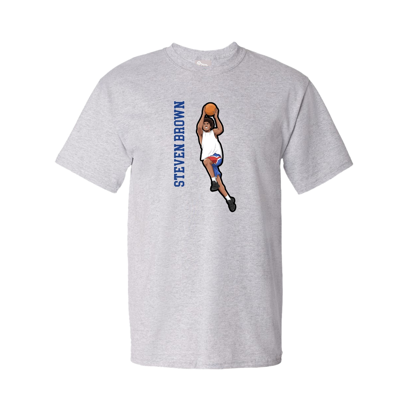 Youth Tee — Name Vertical in Grey