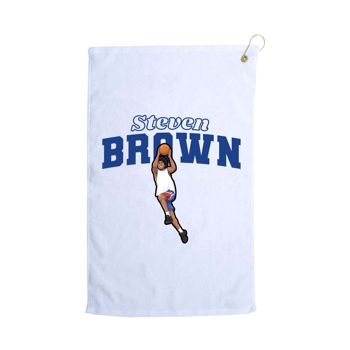 Golf Towel — Name Arch in White