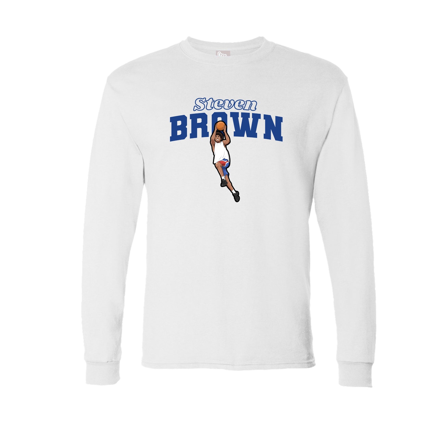 Long Sleeve Tee — Name Arch in White