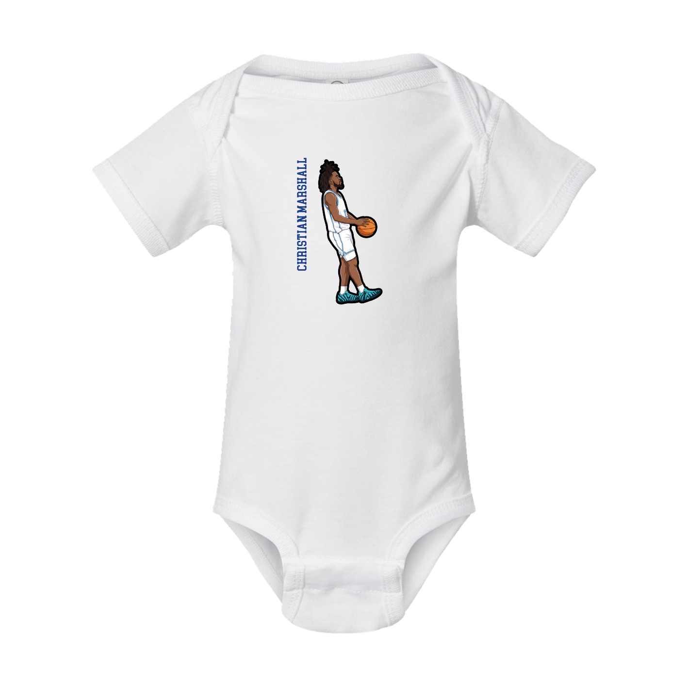 Baby Onesie — Name Vertical in White