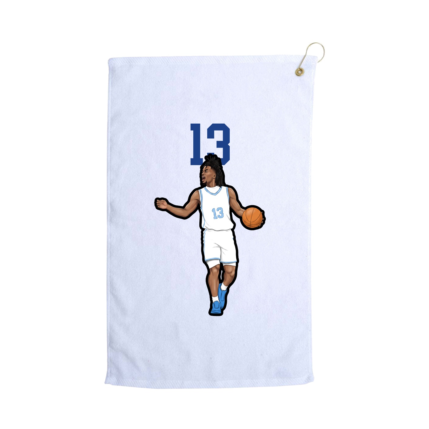 Golf Towel — Number Top in White