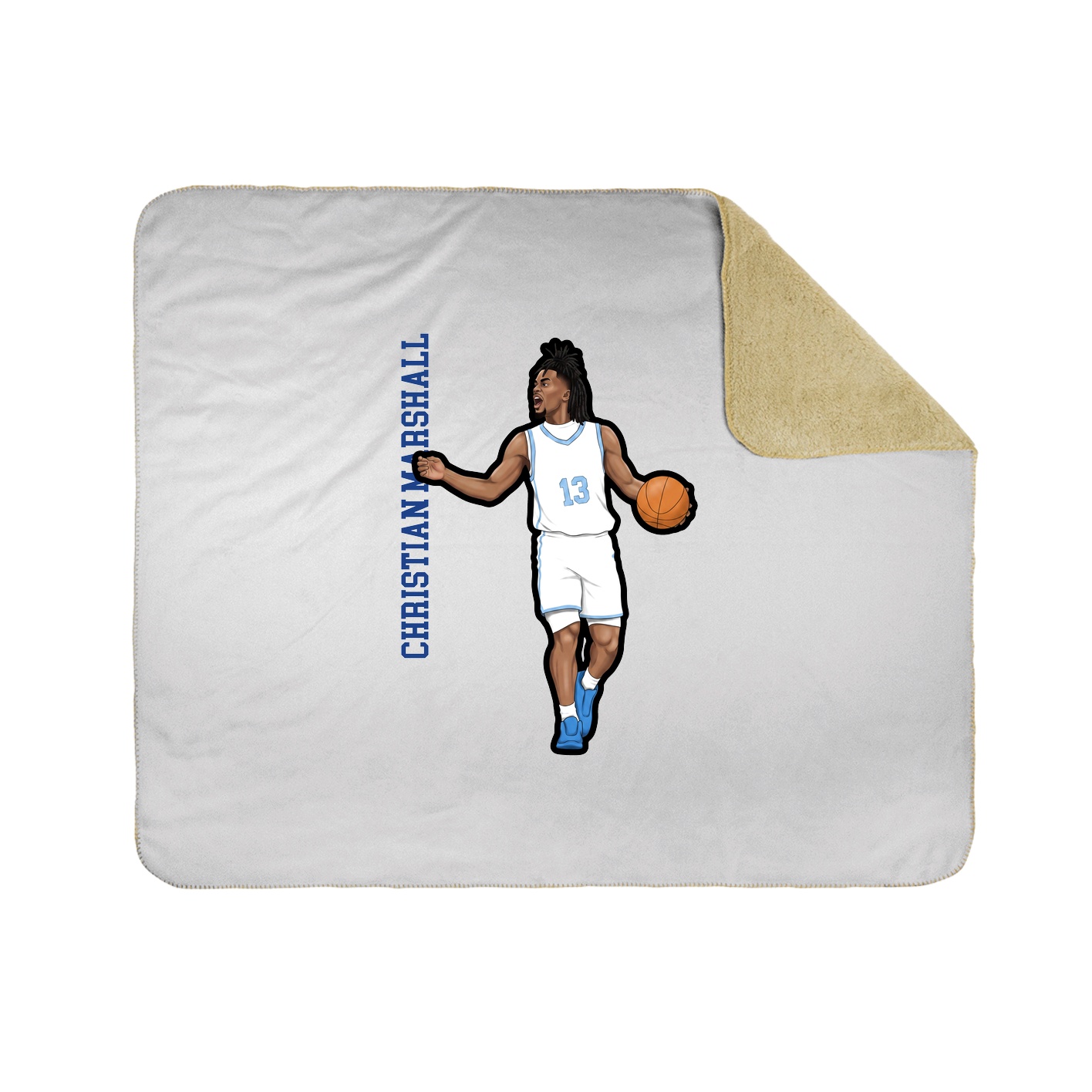 Throw Blanket — Name Vertical in White