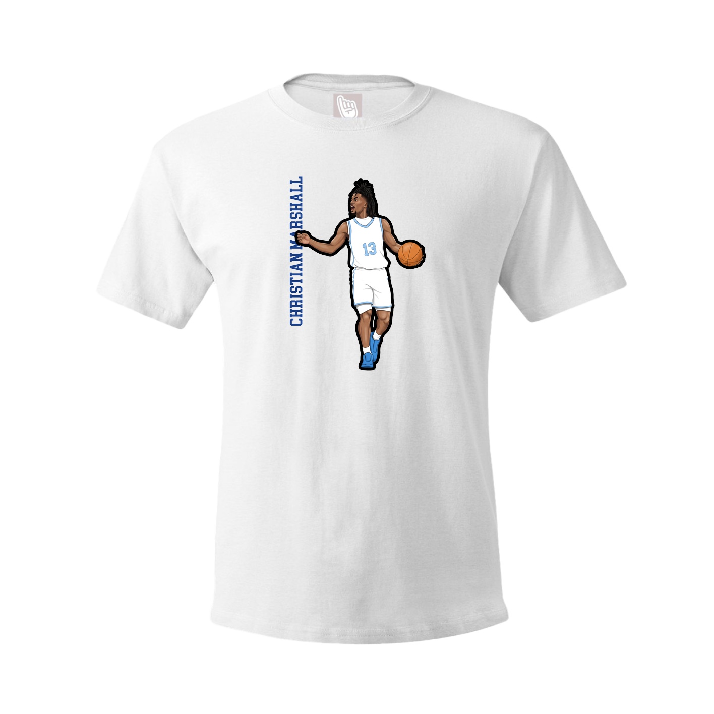 Tee — Name Vertical in White