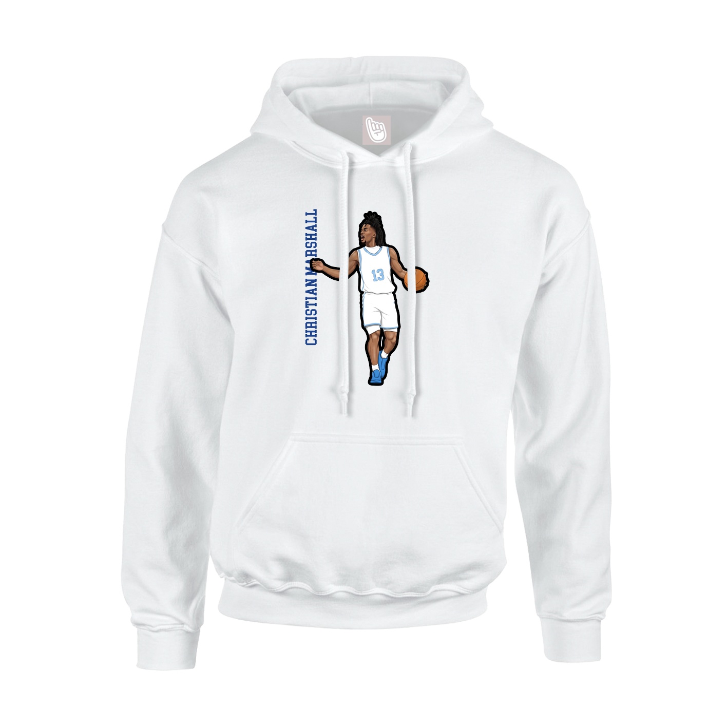 Hoodie — Name Vertical in White