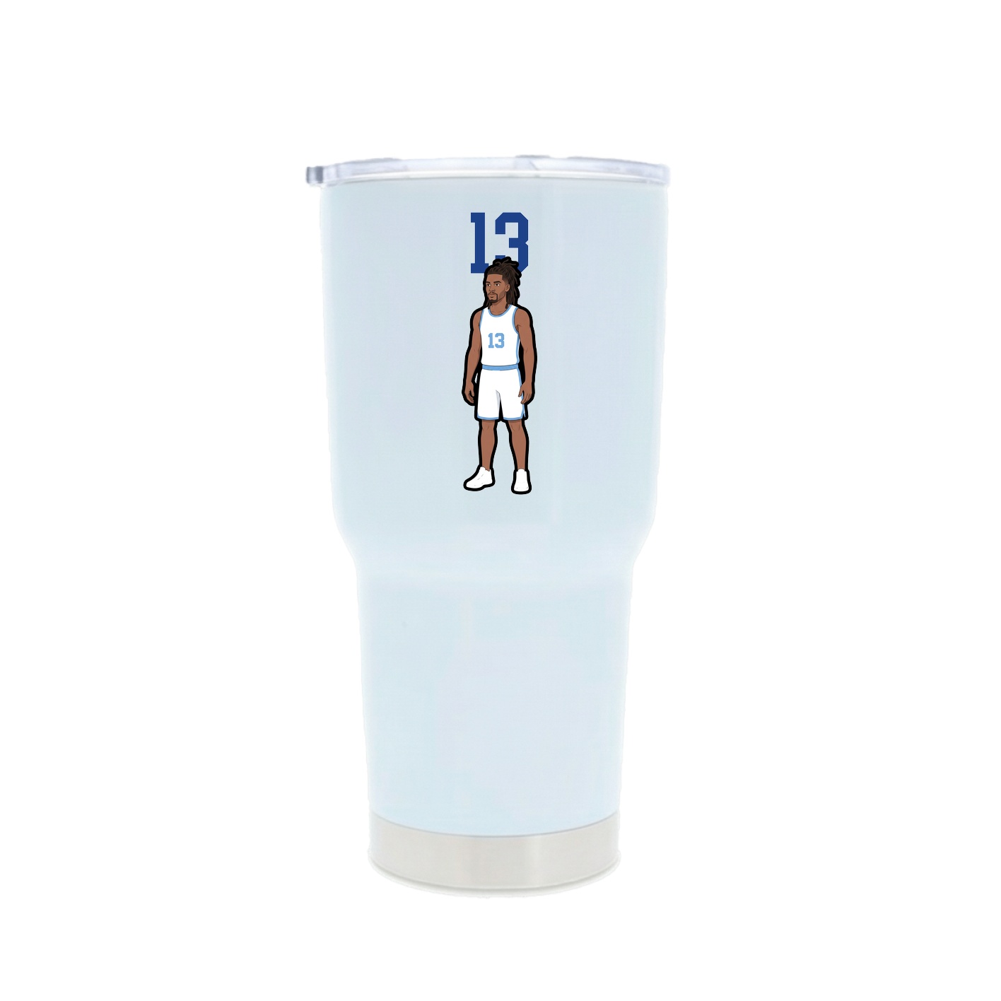 30oz Stainless Steel Tumbler — Number Top in White