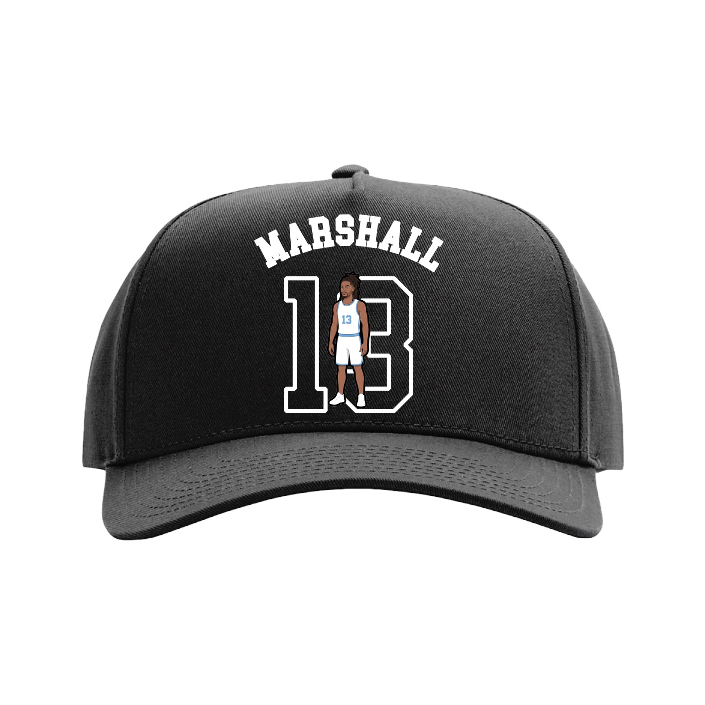 Full Fabric Five-Panel Champ Cap — Shirsey Arch in Black