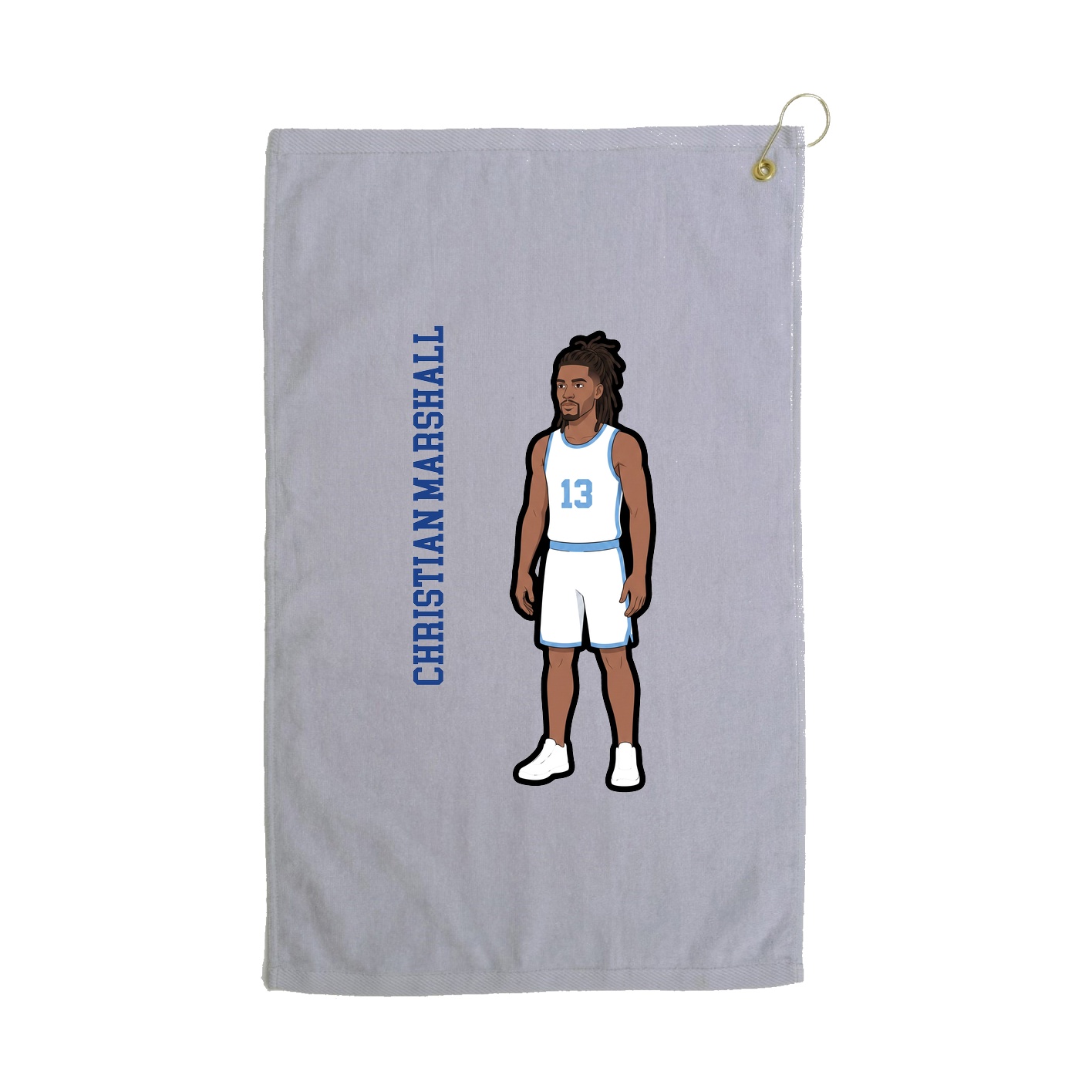 Golf Towel — Name Vertical in Grey
