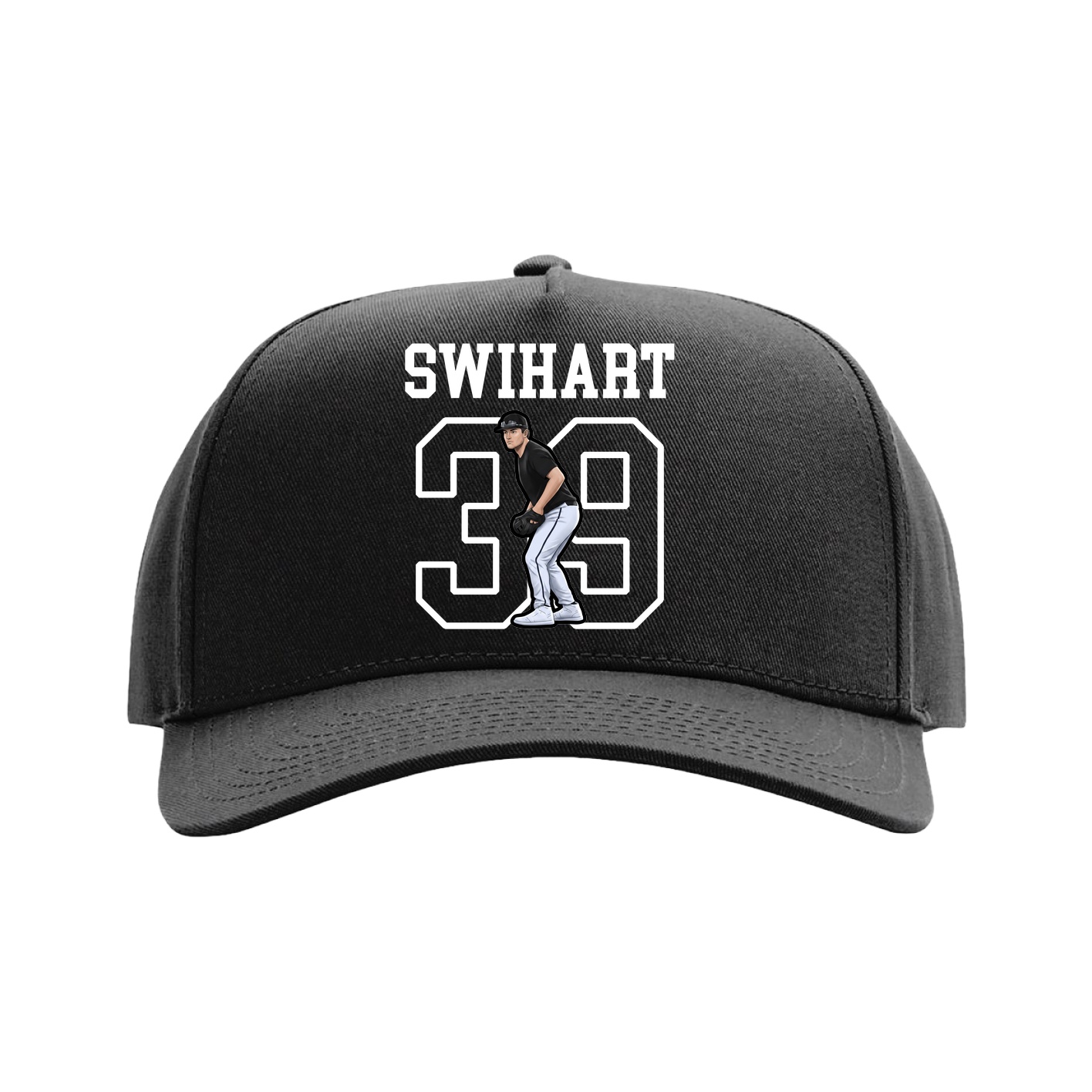 Full Fabric Five-Panel Champ Cap — Shirsey in Black