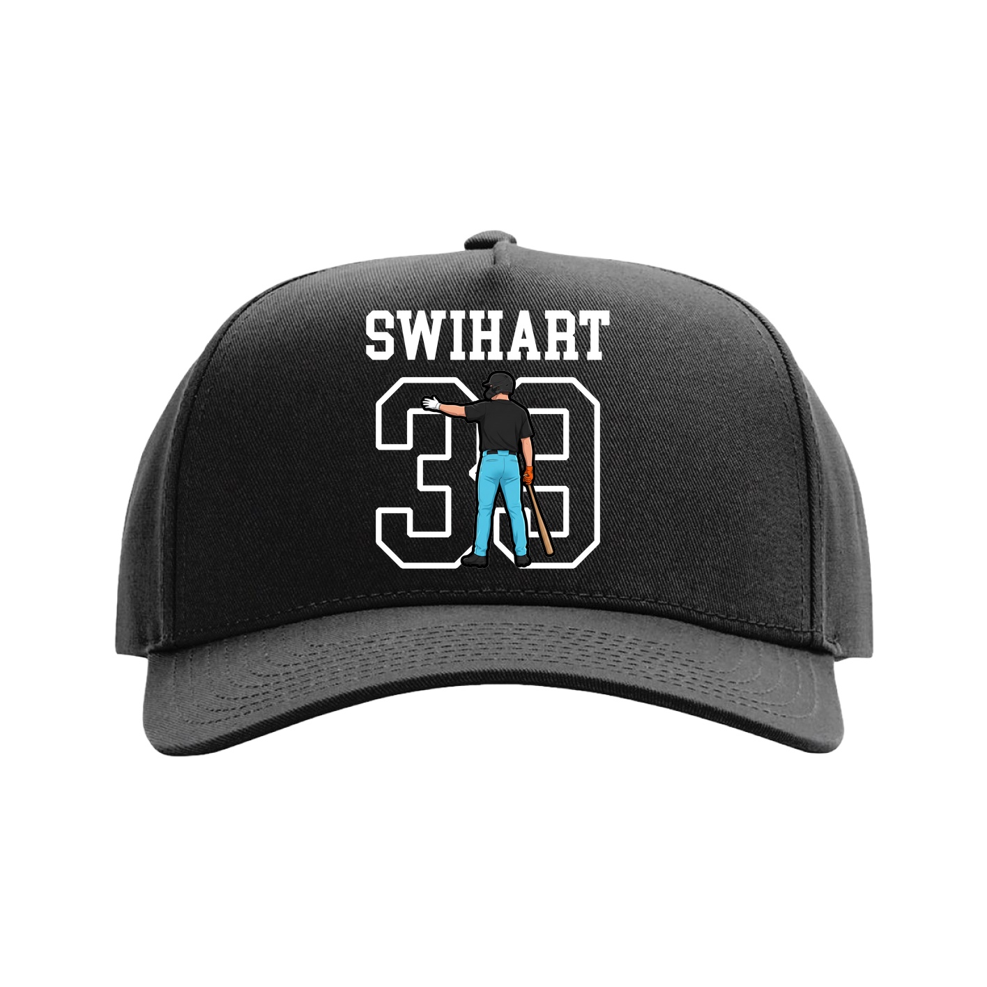 Full Fabric Five-Panel Champ Cap — Shirsey in Black