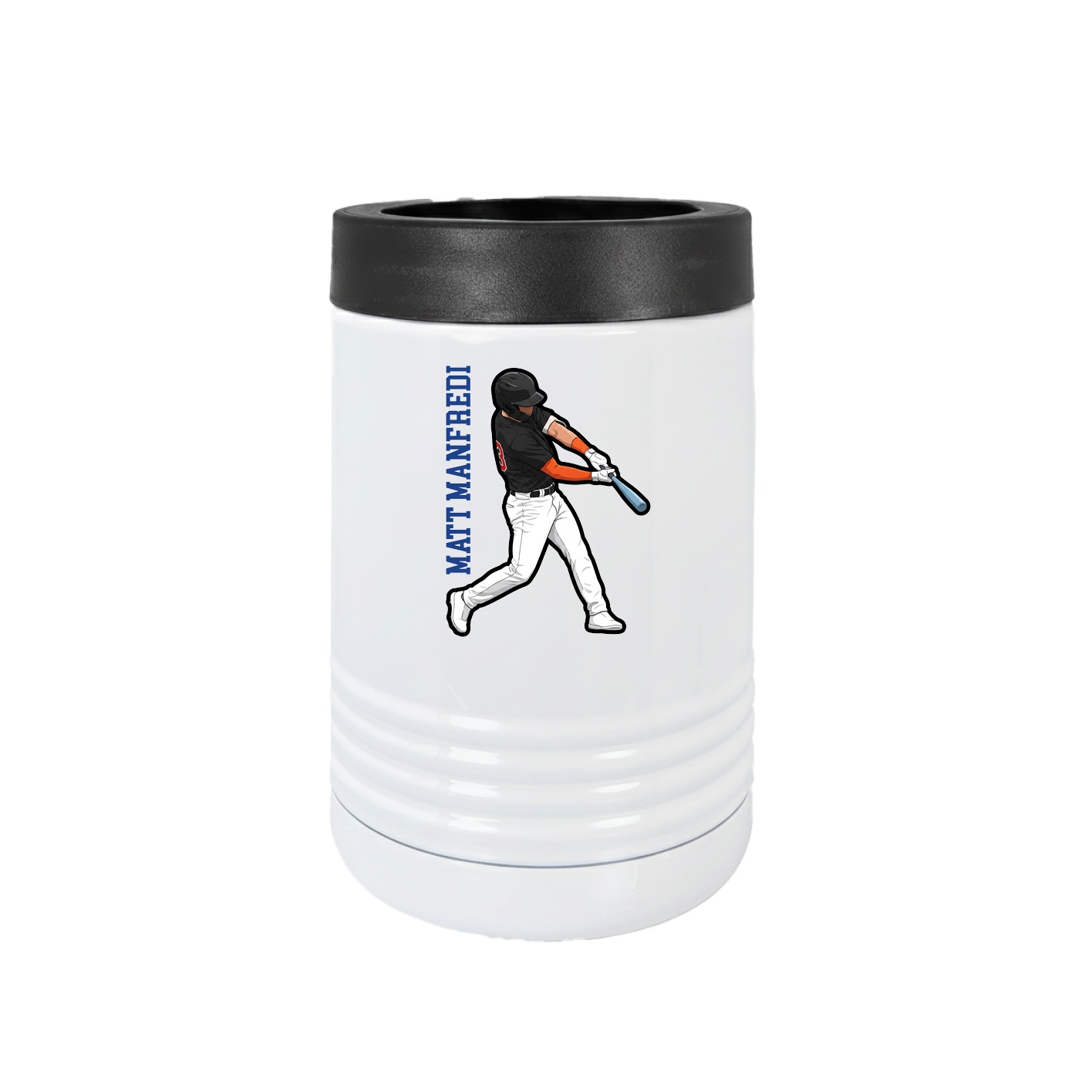Beverage Holder — Name Vertical in White