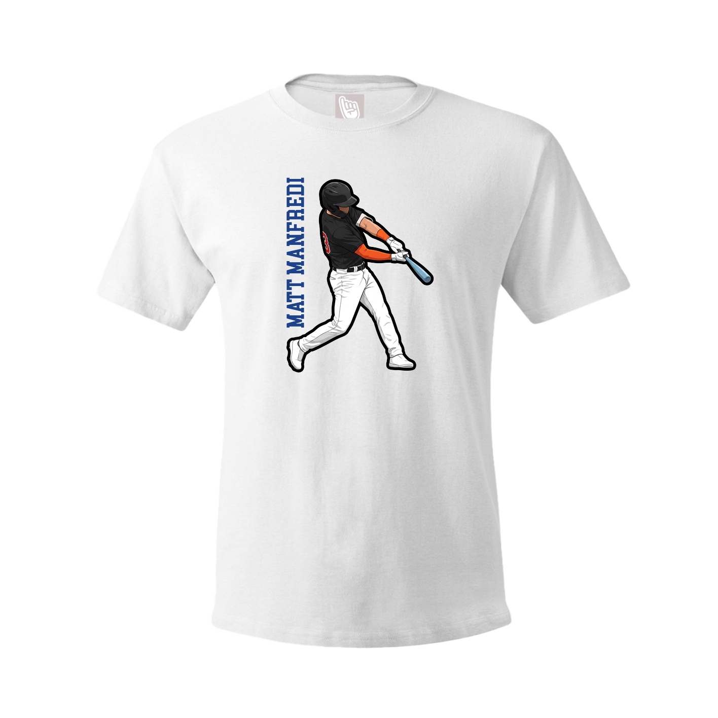 Youth Tee — Name Vertical in White