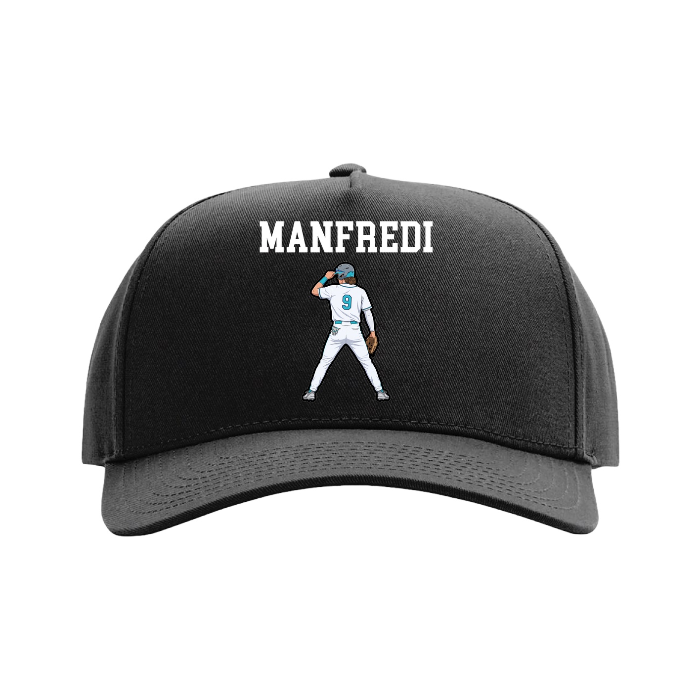 Full Fabric Five-Panel Champ Cap — Shirsey in Black