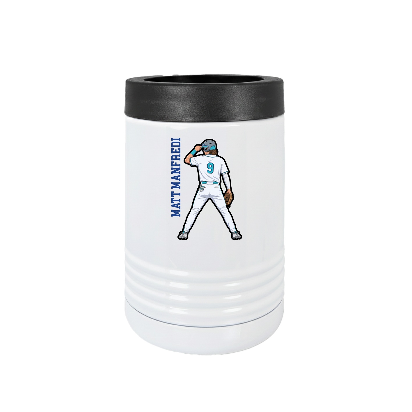 Beverage Holder — Name Vertical in White