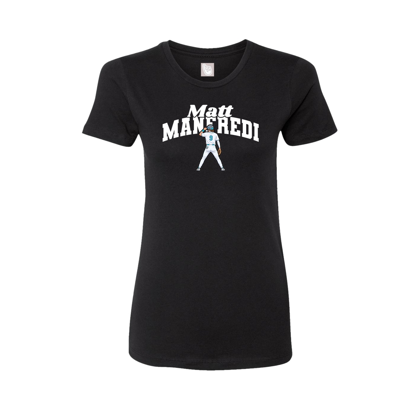 Fitted Women's Tee — Signature Arch in Black