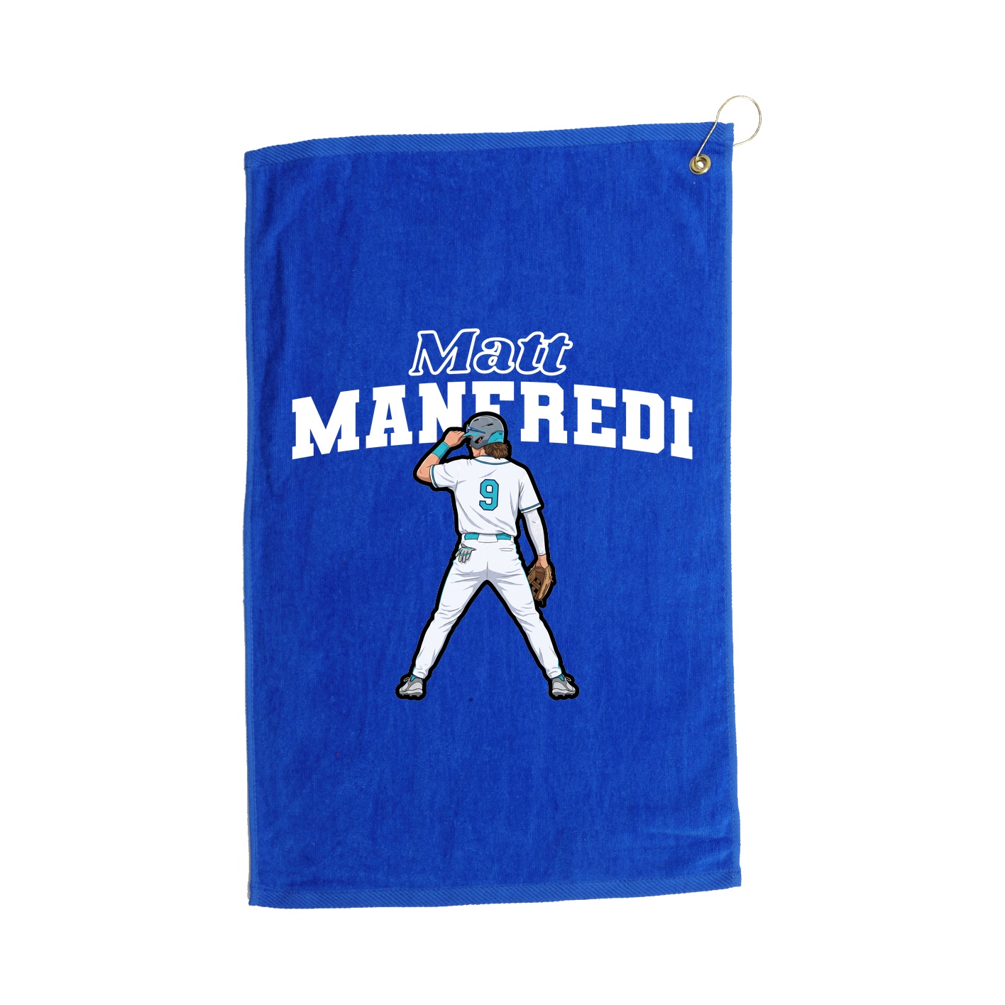 Golf Towel — Name Arch in Royal