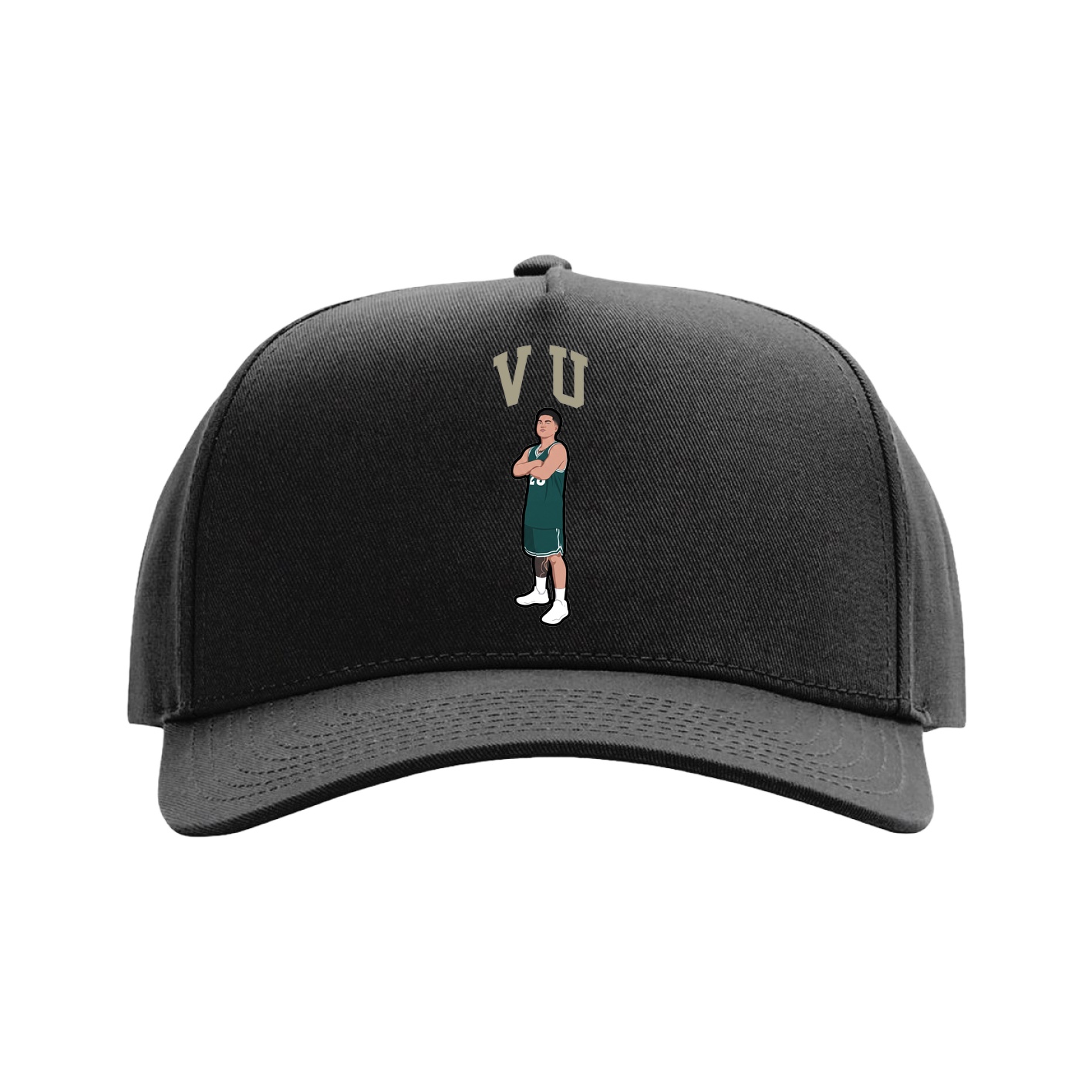 Full Fabric Five-Panel Champ Cap — Shirsey in Black