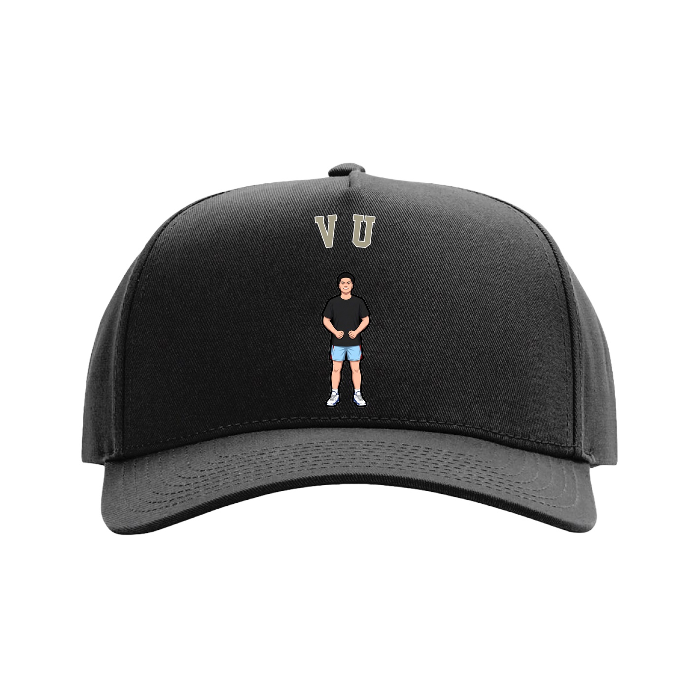 Full Fabric Five-Panel Champ Cap — Shirsey Arch in Black