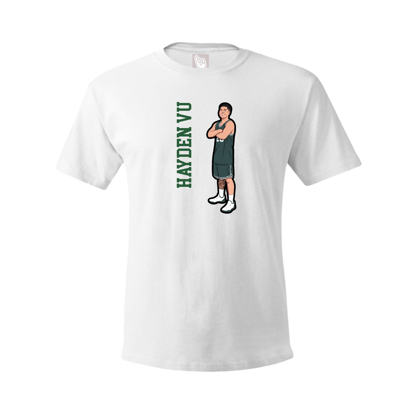 Tee — Name Vertical in White