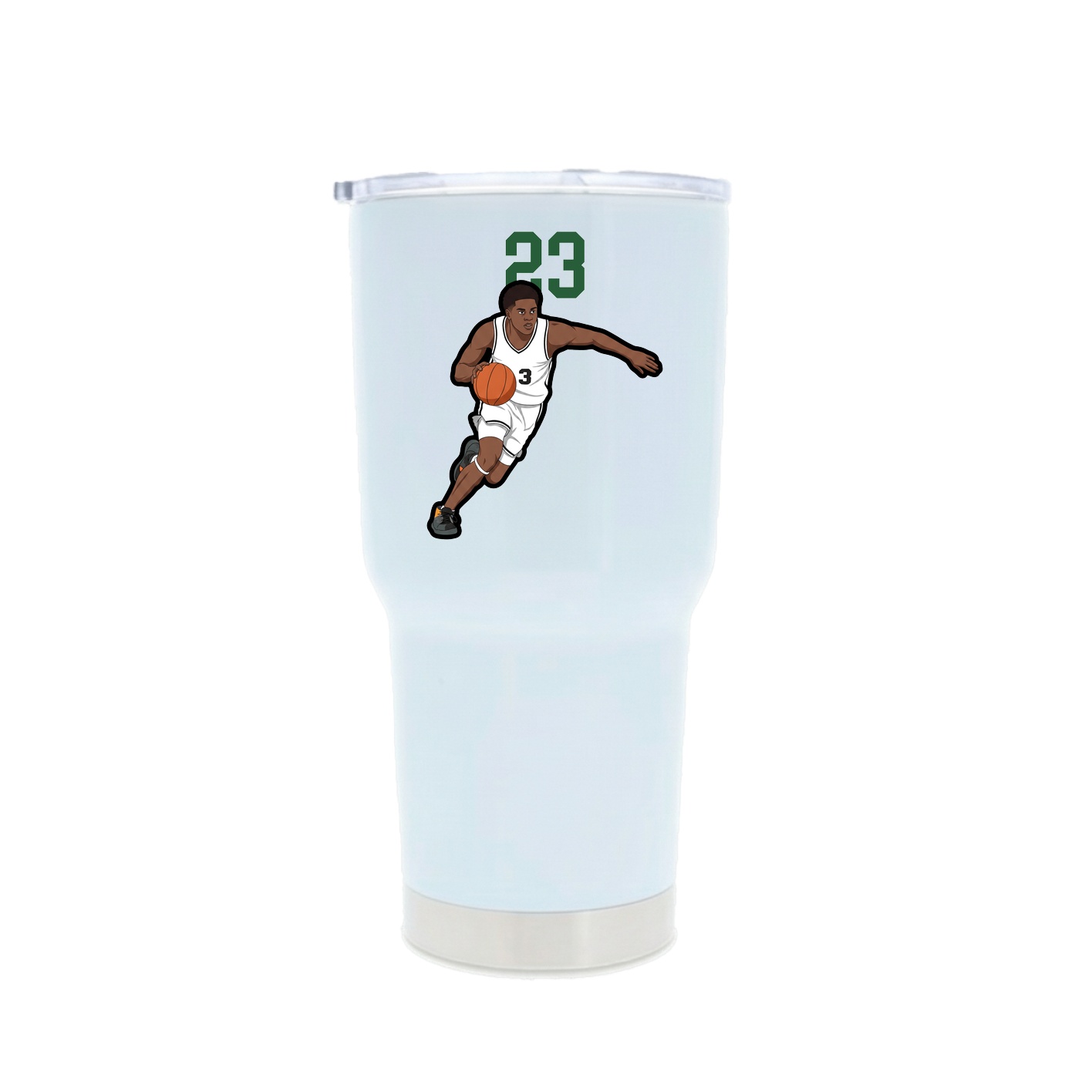 30oz Stainless Steel Tumbler — Number Top in White