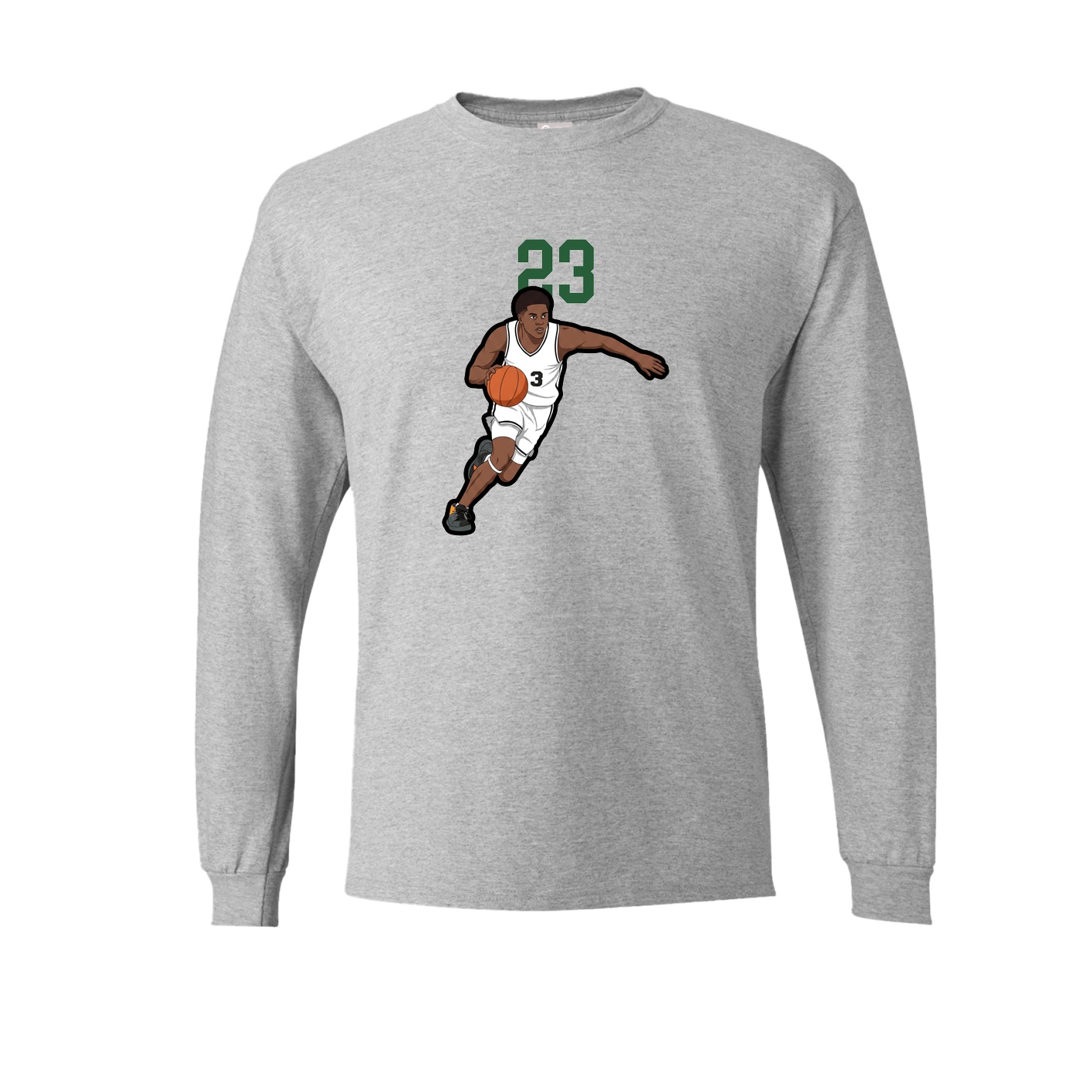 Long Sleeve Tee — Number Top in Grey