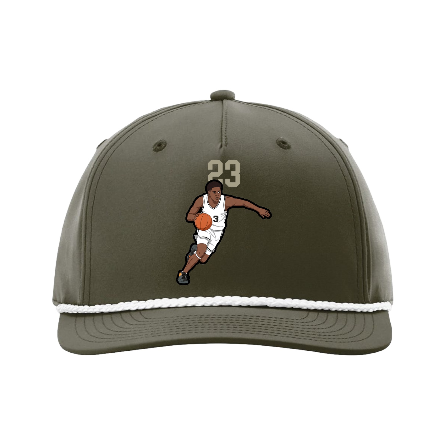 Five-Panel Classic Rope Cap — Number Top in Green