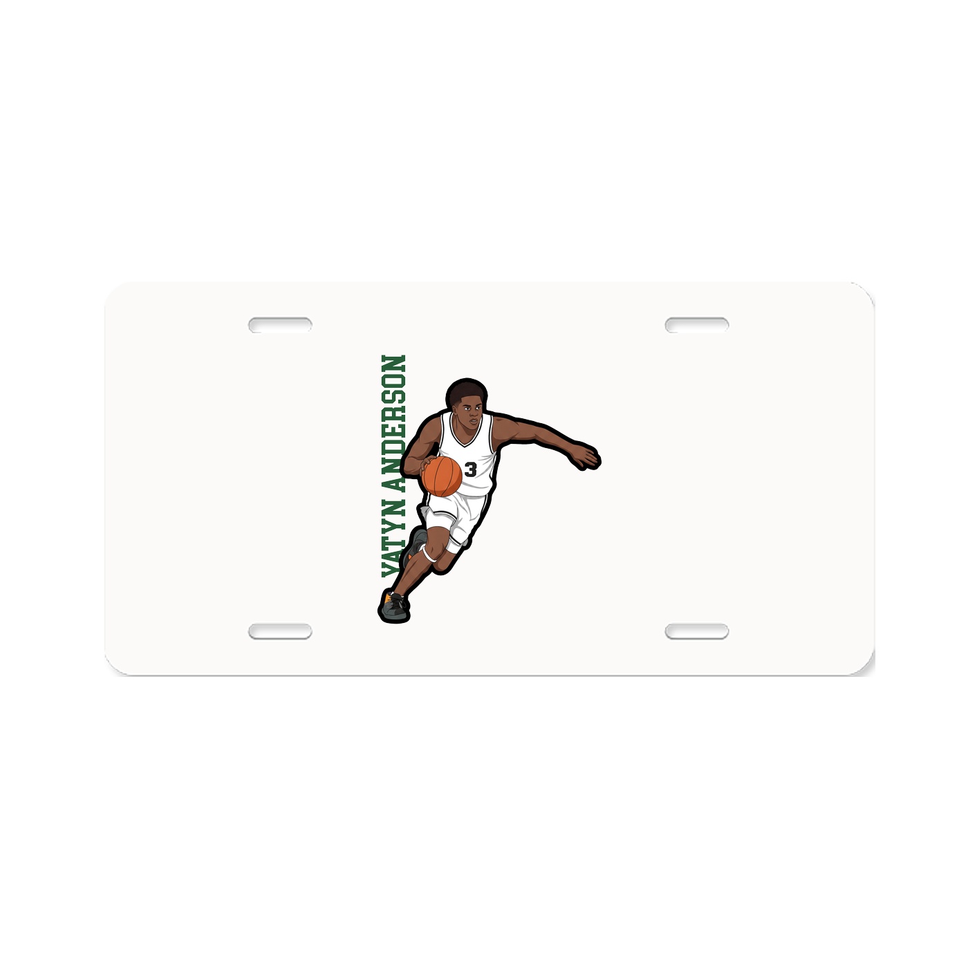 License Plate — Name Vertical in Classic