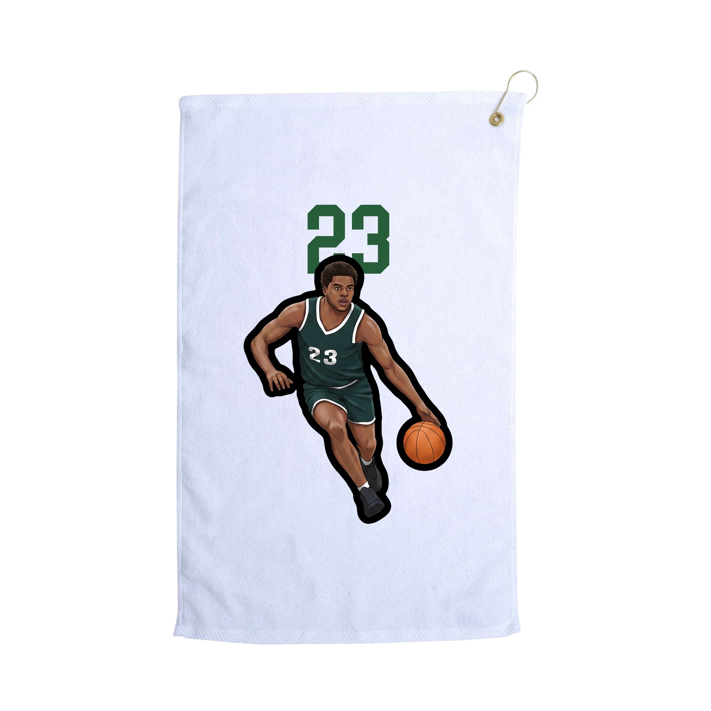 Golf Towel — Number Top in White