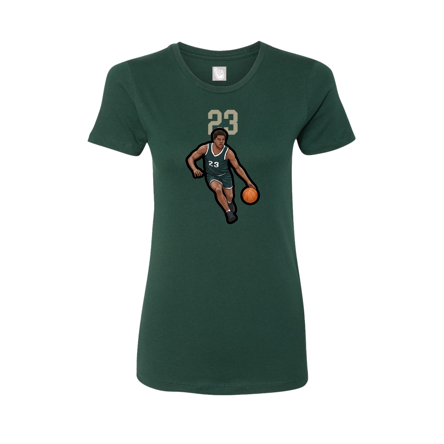 Fitted Women's Tee — Number Top in Green