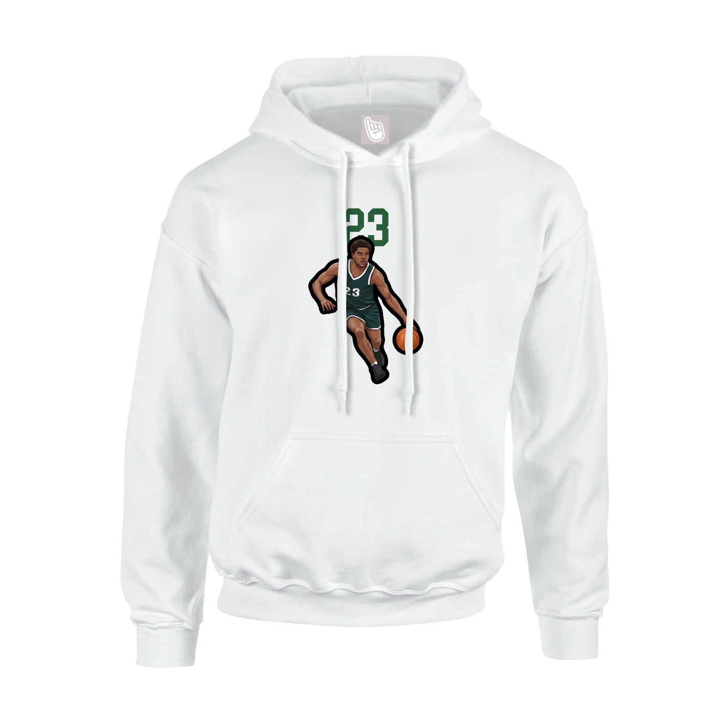 Youth Hoodie — Number Top in White