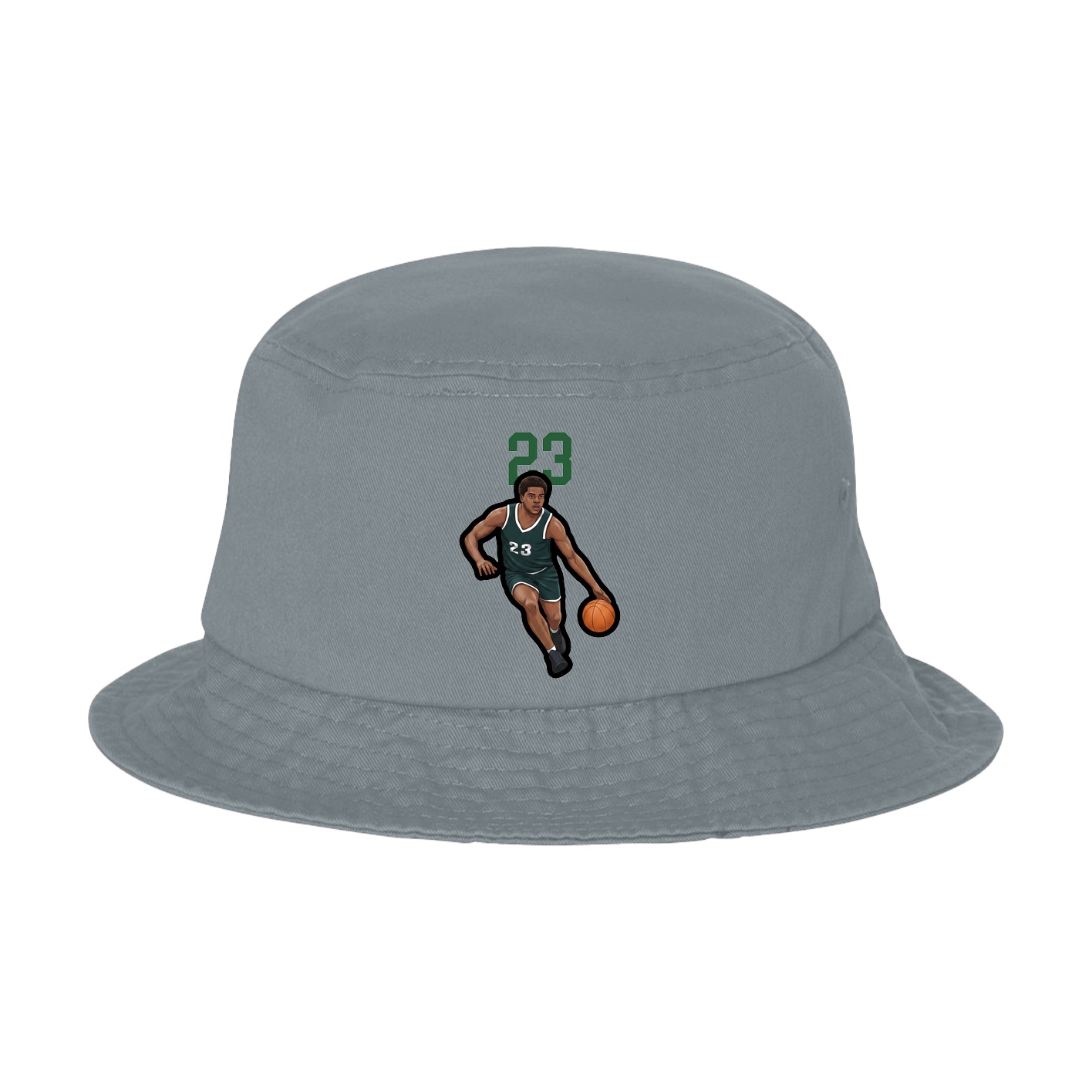 Bucket Cap — Number Top in Grey