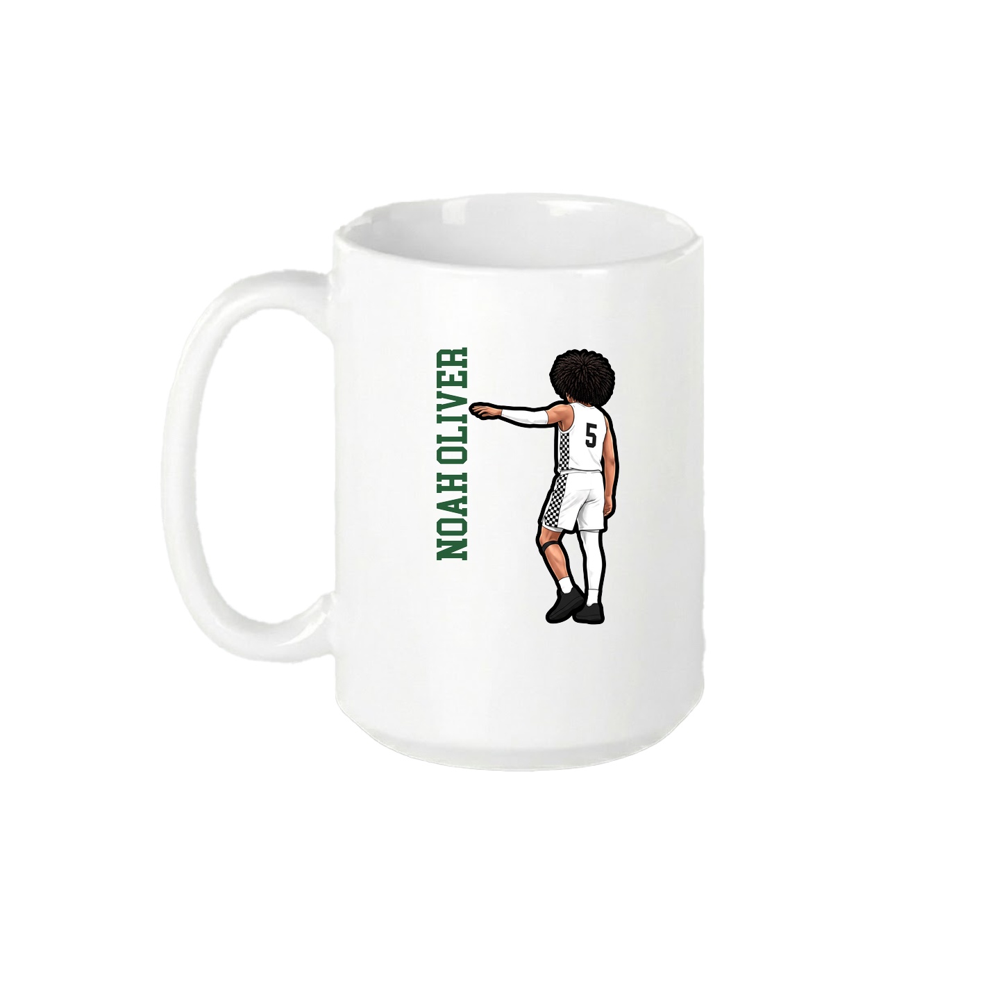 15oz Coffee Mug — Name Vertical in White